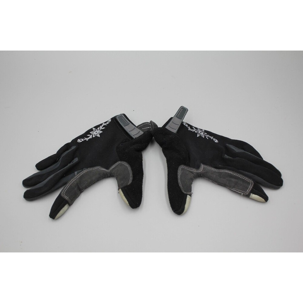 Novara Womens Cycling Gloves Size Large Full Finger Grip Black Gray Riding Flora